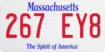 MA license plate 267EY8