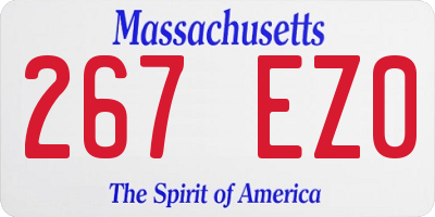 MA license plate 267EZ0