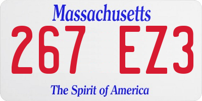 MA license plate 267EZ3