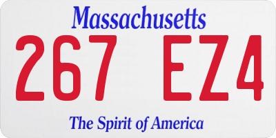 MA license plate 267EZ4