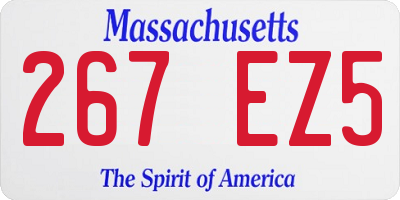 MA license plate 267EZ5
