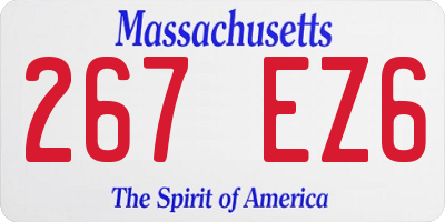 MA license plate 267EZ6