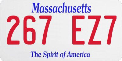 MA license plate 267EZ7