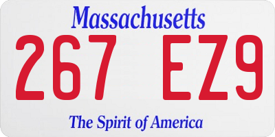 MA license plate 267EZ9
