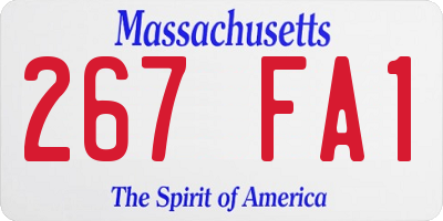 MA license plate 267FA1