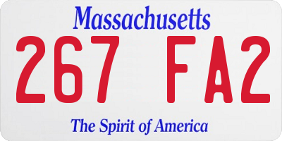 MA license plate 267FA2