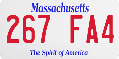 MA license plate 267FA4