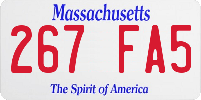 MA license plate 267FA5