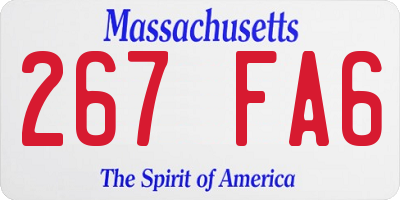 MA license plate 267FA6