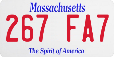 MA license plate 267FA7