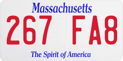 MA license plate 267FA8