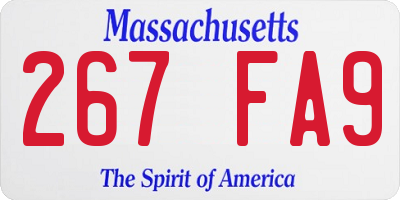 MA license plate 267FA9
