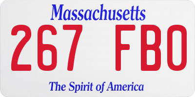 MA license plate 267FB0