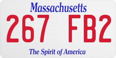 MA license plate 267FB2