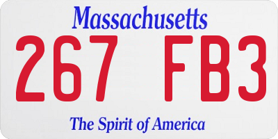 MA license plate 267FB3