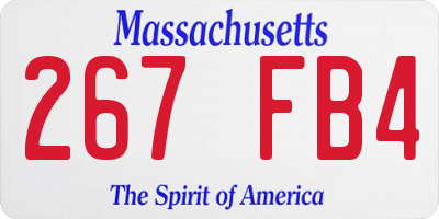MA license plate 267FB4