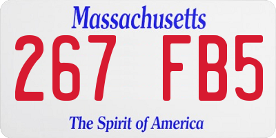 MA license plate 267FB5