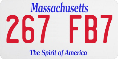 MA license plate 267FB7