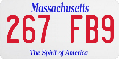 MA license plate 267FB9