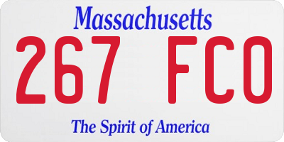 MA license plate 267FC0