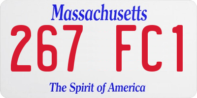 MA license plate 267FC1