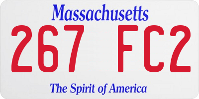 MA license plate 267FC2