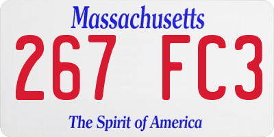 MA license plate 267FC3
