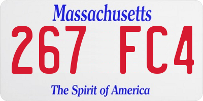 MA license plate 267FC4