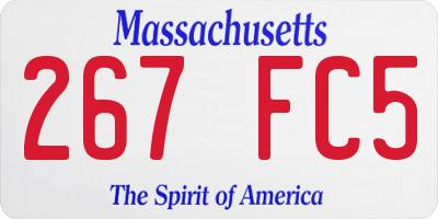 MA license plate 267FC5