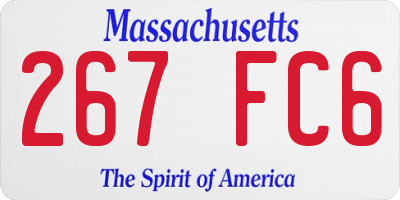 MA license plate 267FC6
