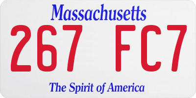 MA license plate 267FC7
