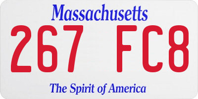 MA license plate 267FC8