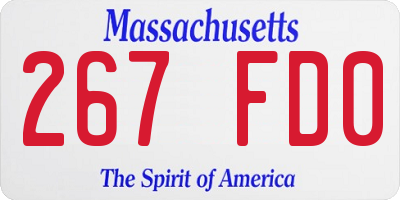 MA license plate 267FD0