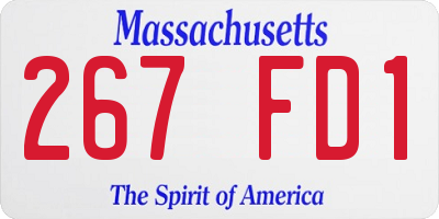 MA license plate 267FD1
