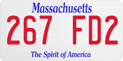 MA license plate 267FD2