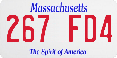 MA license plate 267FD4