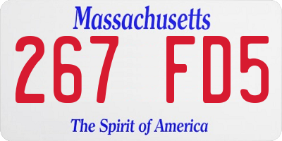 MA license plate 267FD5