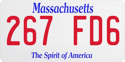 MA license plate 267FD6