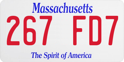 MA license plate 267FD7
