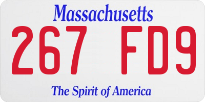 MA license plate 267FD9