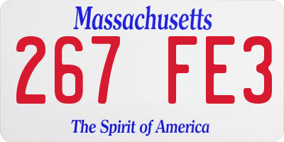 MA license plate 267FE3