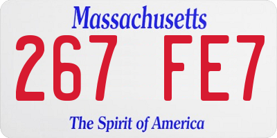 MA license plate 267FE7