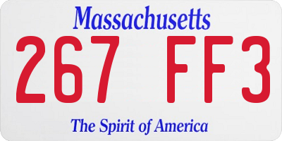 MA license plate 267FF3