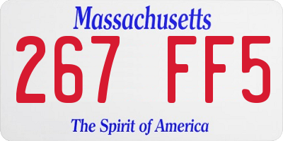 MA license plate 267FF5