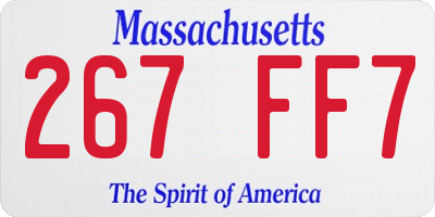 MA license plate 267FF7