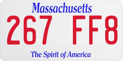 MA license plate 267FF8