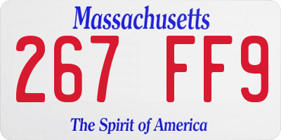 MA license plate 267FF9
