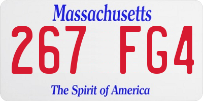 MA license plate 267FG4
