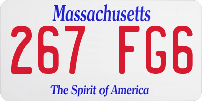 MA license plate 267FG6