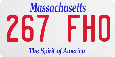 MA license plate 267FH0
